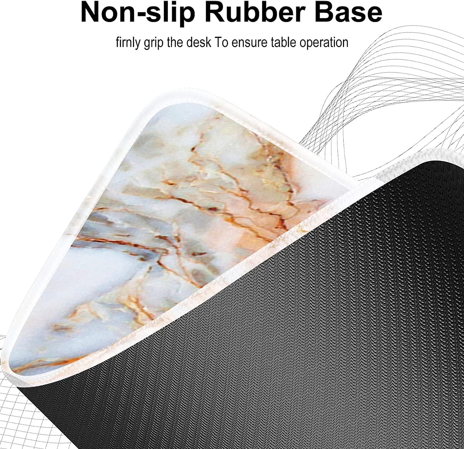 XXL Pink Marble Gaming Mouse Pad | Oversized with Non-Slip Rubber Edges