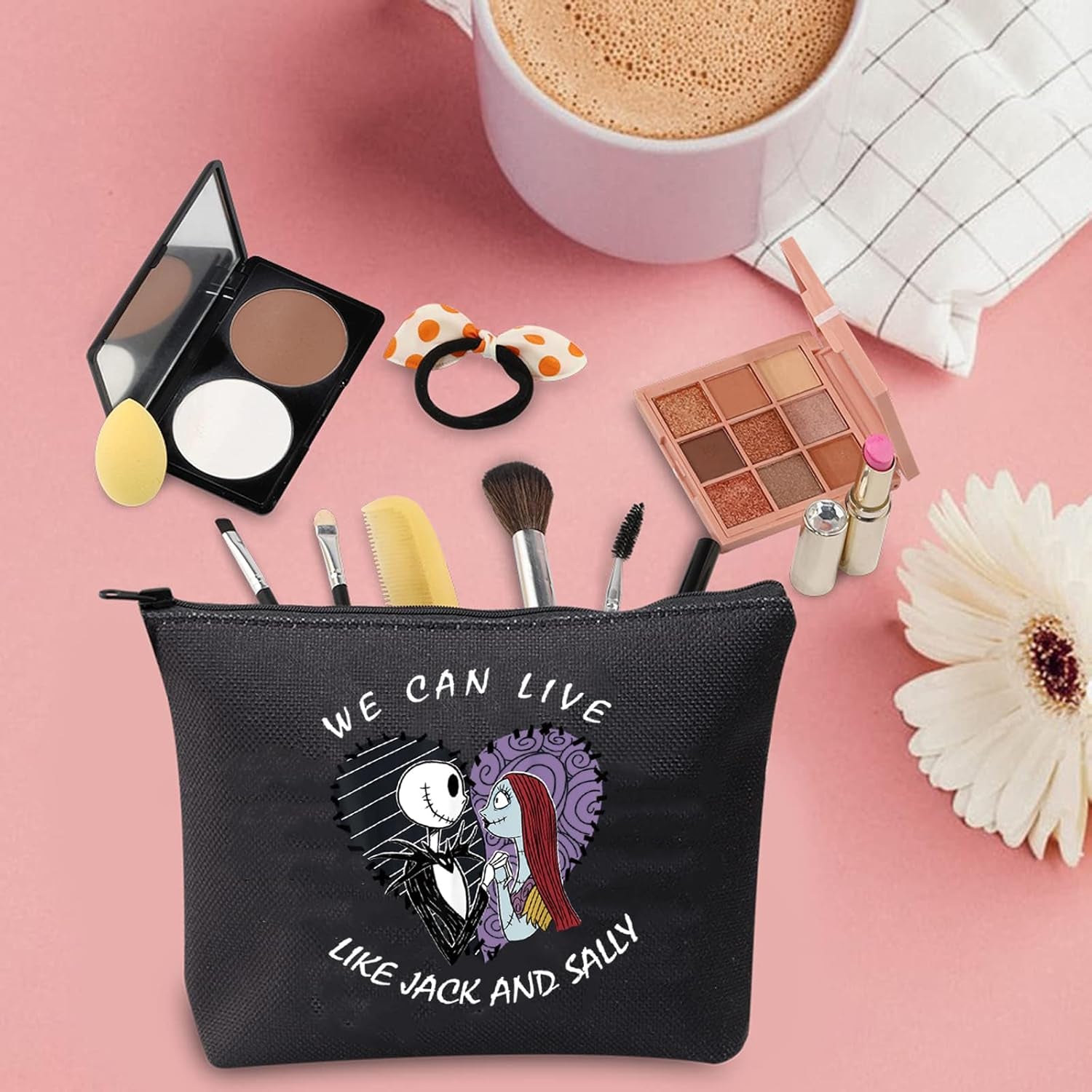 Jack & Sally Horror Movie Merch Makeup Bag Gift