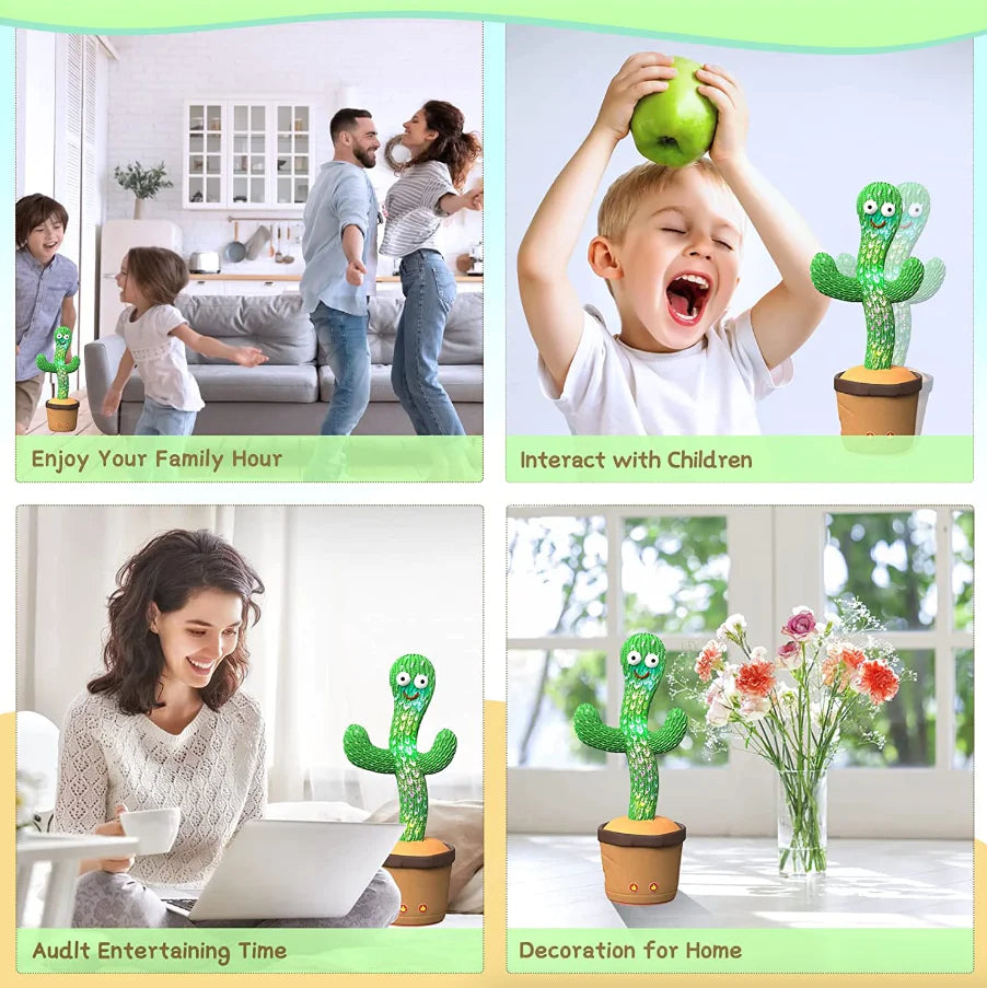 Dancing Cactus Plush Toy | Electronic Recording, Shake & Song Fun Gift