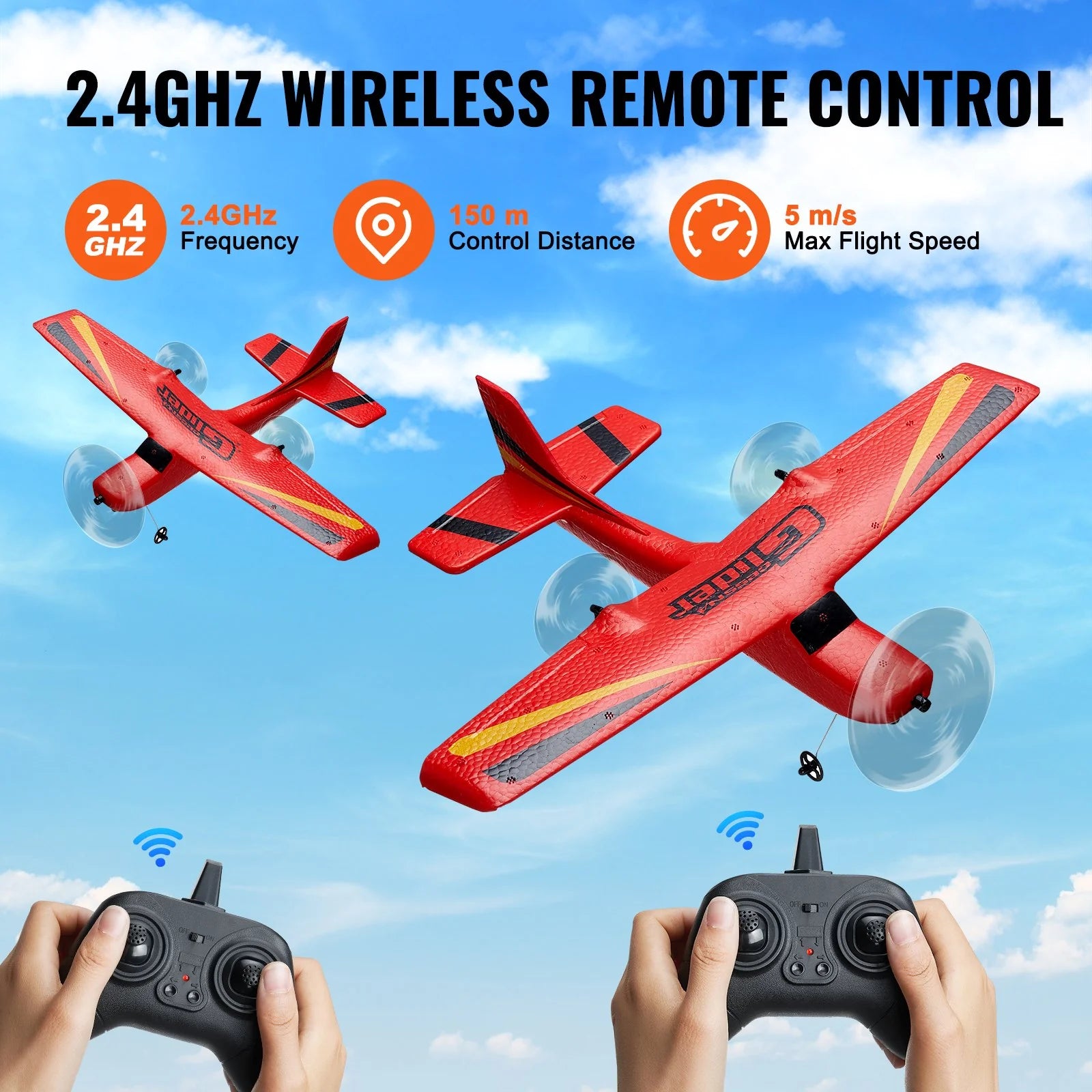 RC Airplane Toy | EPP Foam Remote Control Plane with 2 Batteries