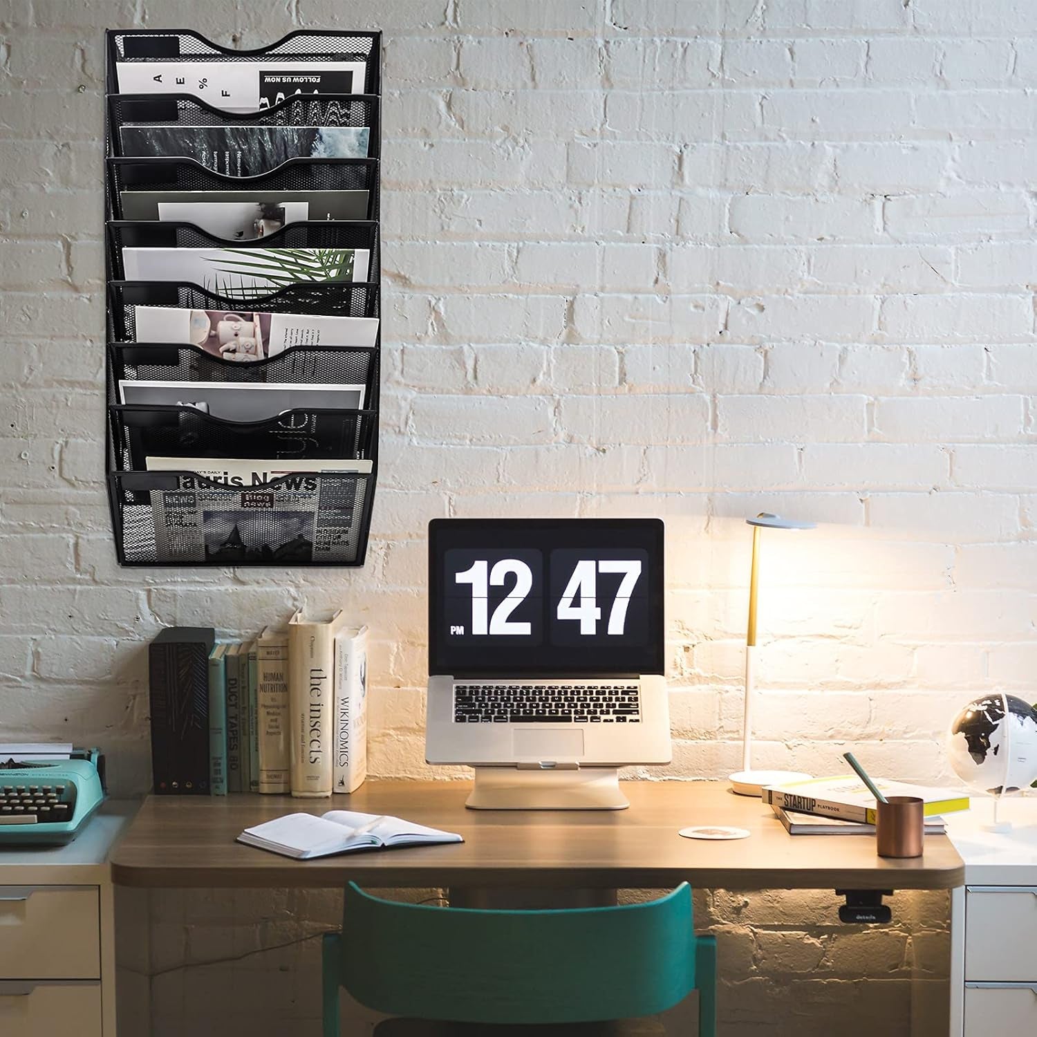 8-Pocket Mesh Wall File Organizer – Mail & Document Holder for Office/Home
