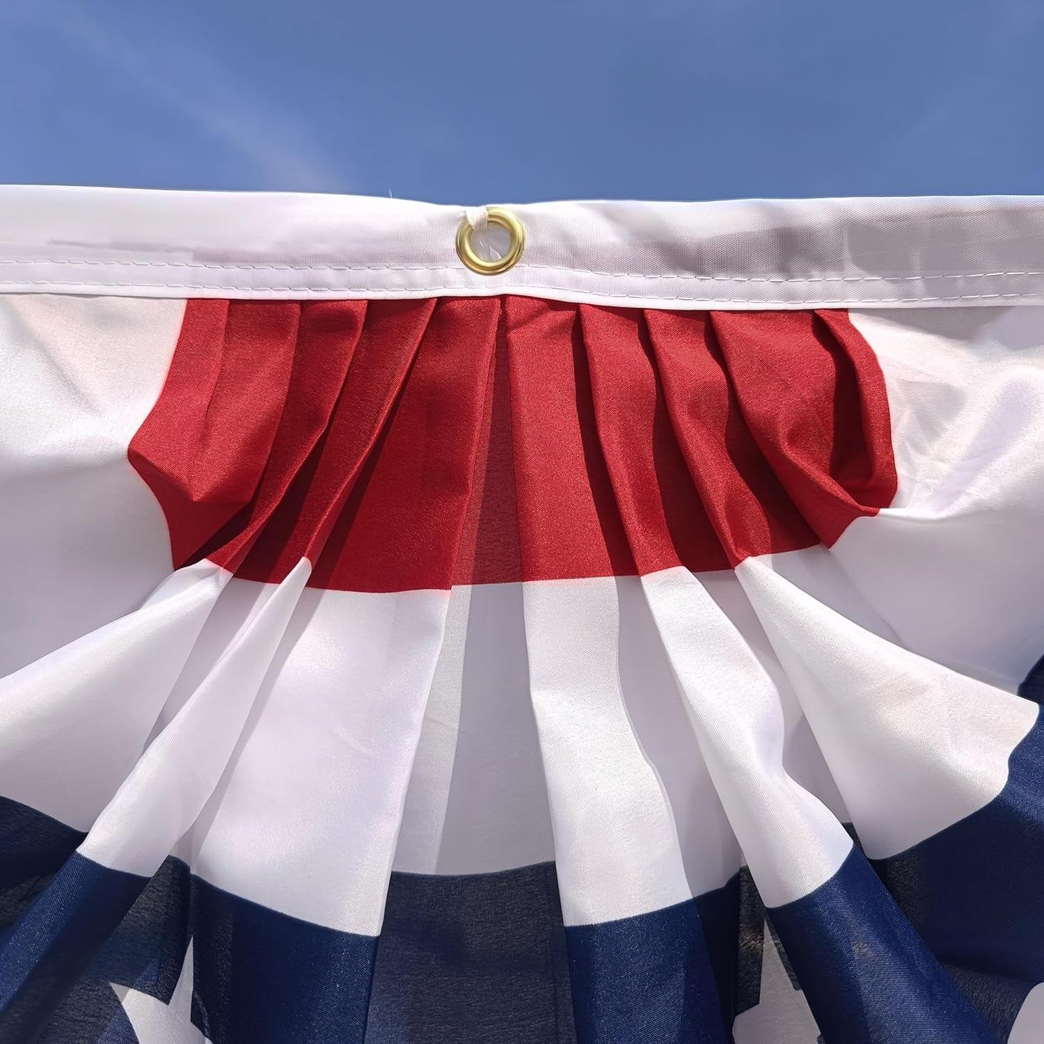 Patriotic Bunting & Banner Set | Red White Blue Pleated Fans (6-Pack, 3x1.5 Ft)