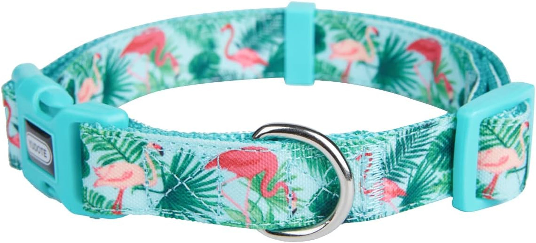 Adjustable Flamingo Print Dog Collar | Durable Nylon for Large Dogs & Puppies
