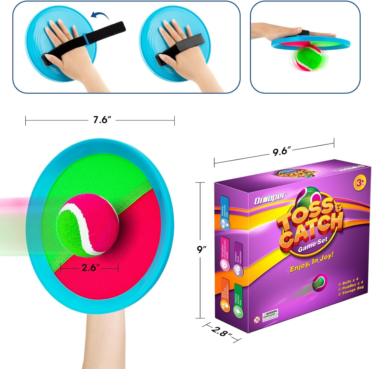 Toss and Catch Game Set | Outdoor Fun for Kids 4-8, Beach & Pool Toys