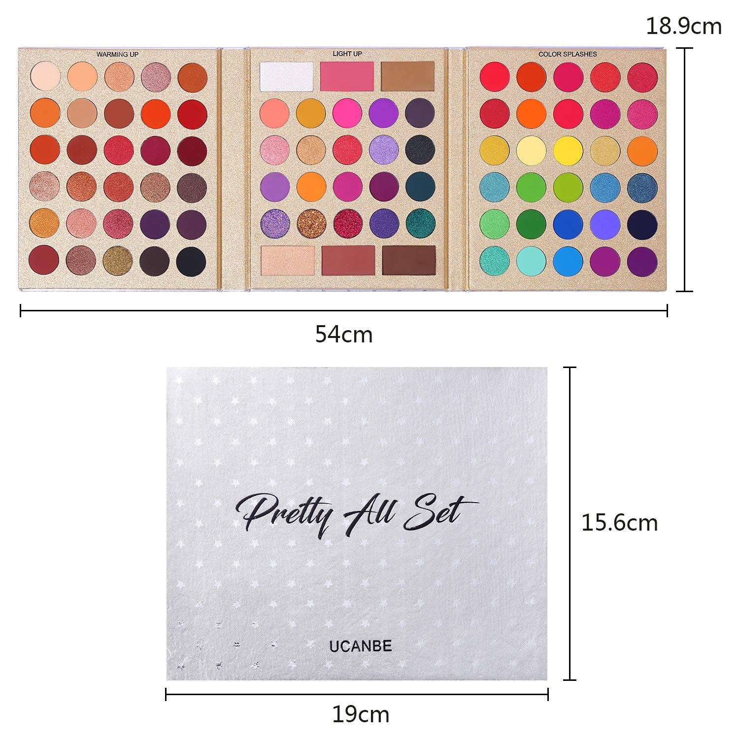 86-Color Eyeshadow Palette with 15 Brushes | Matte, Glitter, Waterproof, Contour & Highlighter