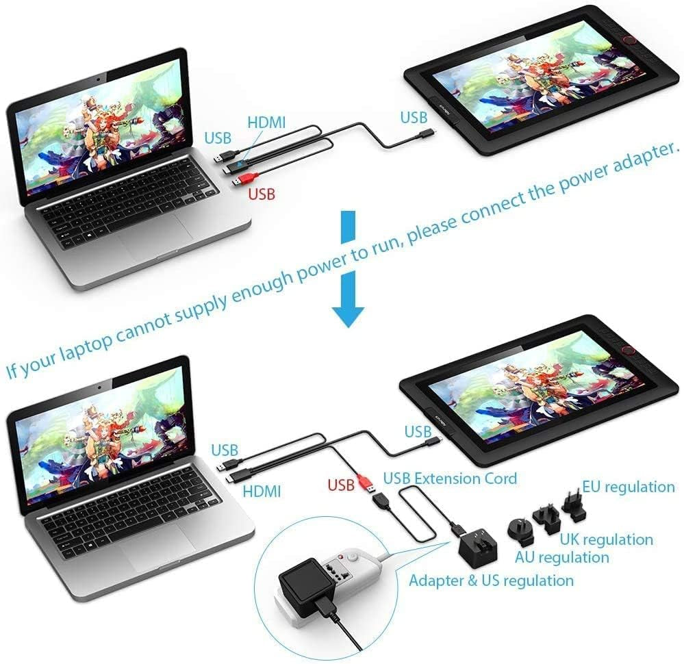 15.6" Drawing Tablet | Tilt Support, 120% sRGB, 8192 Pressure Sensitivity