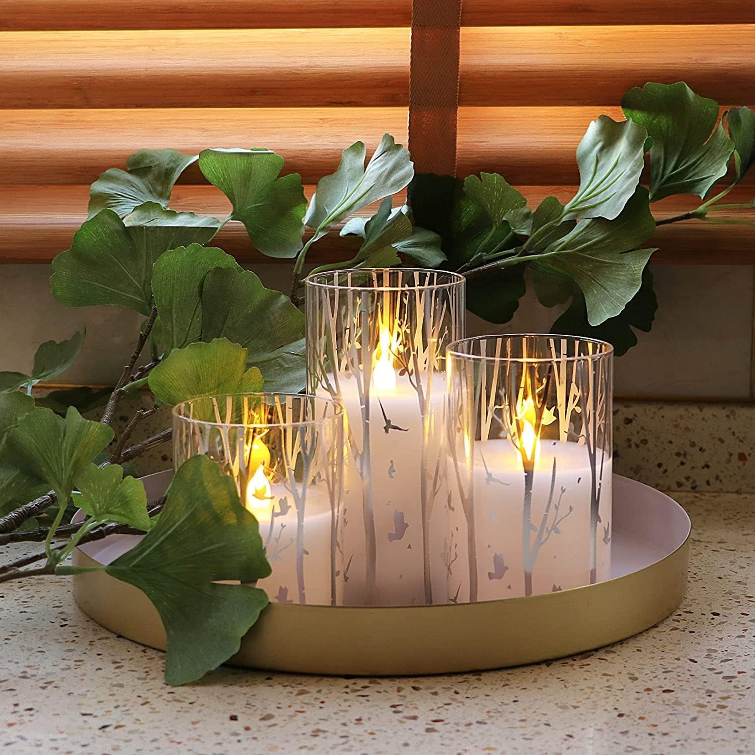 Birch LED Flameless Candles with Timer | Battery Operated Set with 6 Batterie
