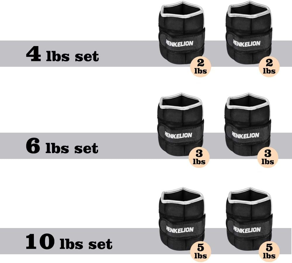 Adjustable Ankle Weights Set – 1-10 lbs Pair for Workout, Running & Training