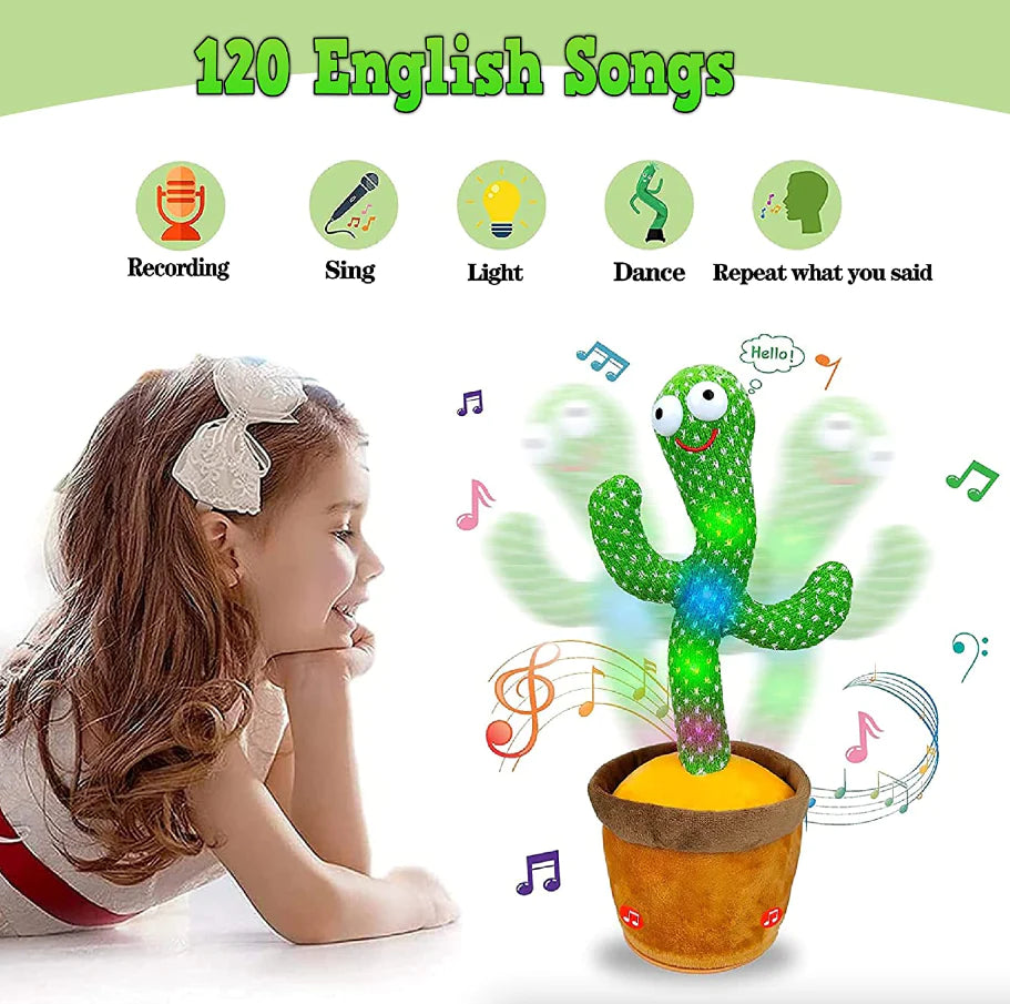 Dancing Cactus Plush Toy | Electronic Recording, Shake & Song Fun Gift