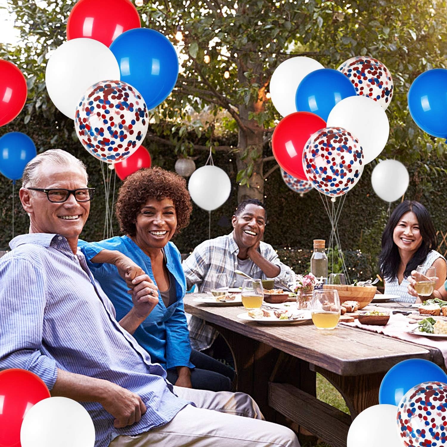 80pcs Red White Blue Balloons Set | Confetti Balloons for 4th of July & Patriotic Decor
